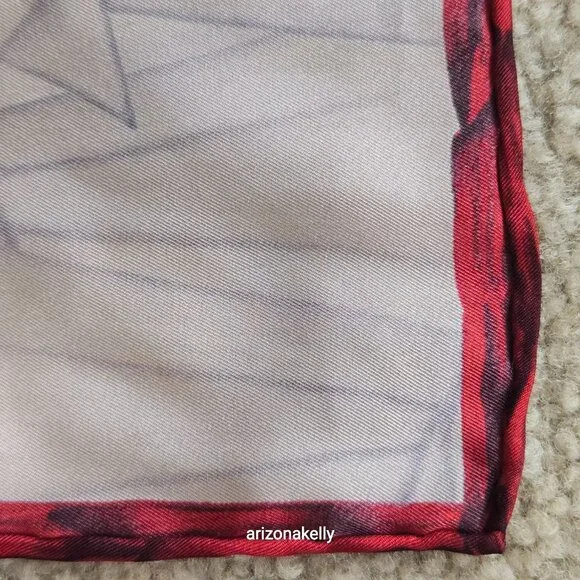 Pineda Covalin Silk Scarf Diego Rivero Mexico Hand Rolled Art - Picture 7 of 10